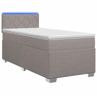 Łóżko Box Spring z materacem i LED Ciemnoszary 100 x 200 cm