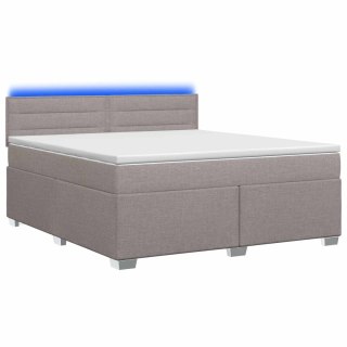 Łóżko Box Spring z materacem i LED Ciemnoszary 140 x 190 cm