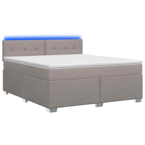 Łóżko Box Spring z materacem i LED Ciemnoszary 180 x 200 cm