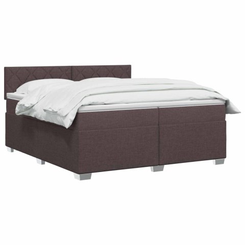 Łóżko Box Spring z materacem i LED Ciemny brąz 200 x 200 cm
