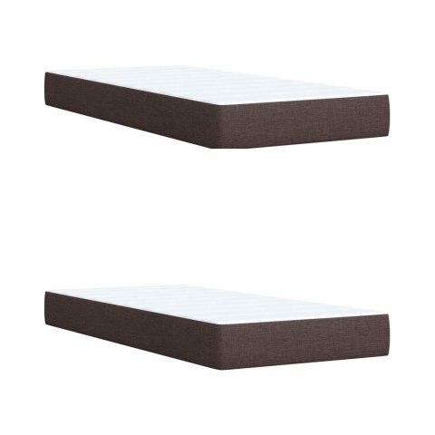 Łóżko Box Spring z materacem i LED Ciemny brąz 200 x 200 cm