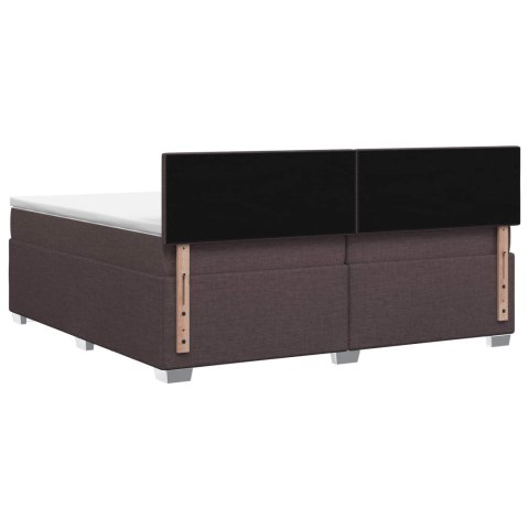 Łóżko Box Spring z materacem i LED Ciemny brąz 200 x 200 cm