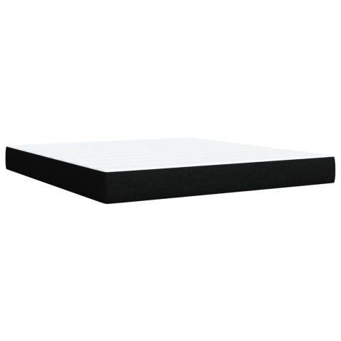 Łóżko Box Spring z materacem i LED Czarny 180 x 200 cm tkanina