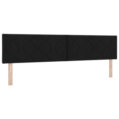 Łóżko Box Spring z materacem i LED Czarny 200 x 200 cm tkanina