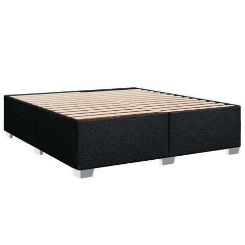 Łóżko Box Spring z materacem i LED Czarny 200 x 200 cm tkanina