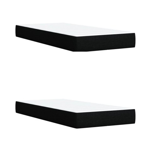 Łóżko Box Spring z materacem i LED Czarny 200 x 200 cm tkanina