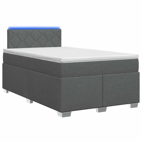 Łóżko Box Spring z materacem i LED ciemnoszary 120 x 200 cm