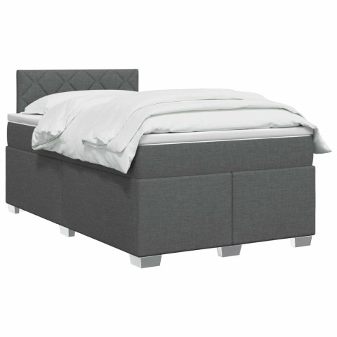 Łóżko Box Spring z materacem i LED ciemnoszary 120 x 200 cm