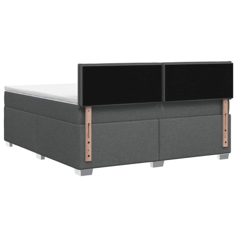 Łóżko Box Spring z materacem i LED ciemnoszary 160 x 200 cm