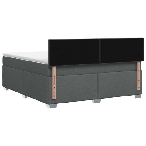 Łóżko Box Spring z materacem i LED ciemnoszary 160 x 200 cm