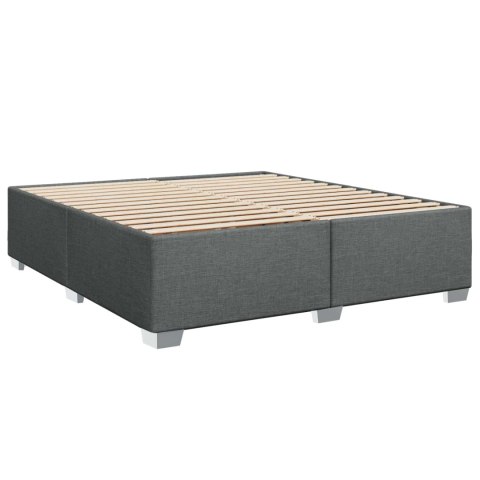 Łóżko Box Spring z materacem i LED ciemnoszary 200 x 200 cm