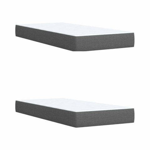 Łóżko Box Spring z materacem i LED ciemnoszary 200 x 200 cm
