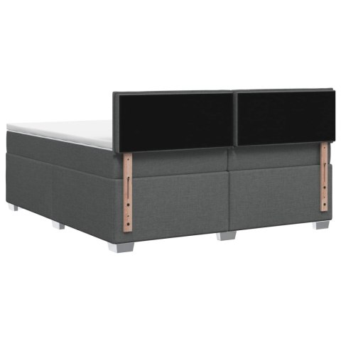 Łóżko Box Spring z materacem i LED ciemnoszary 200 x 200 cm