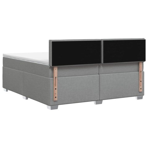 Łóżko Box Spring z materacem i LED jasnoszary 200 x 200 cm