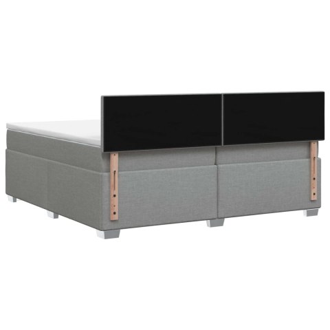 Łóżko Box Spring z materacem i LED jasnoszary 200 x 200 cm