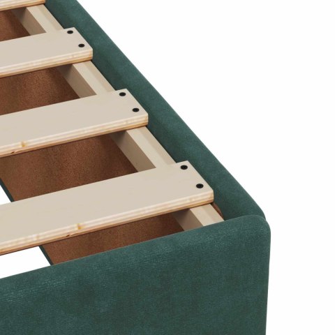 Łóżko Box Spring z materacem i LED Ciemnozielony 200 x 200 cm