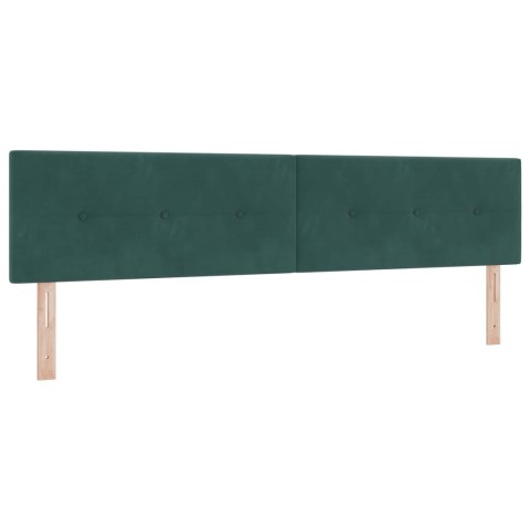 Łóżko Box Spring z materacem i LED Ciemnozielony 200 x 200 cm