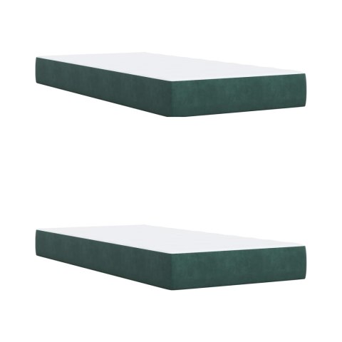 Łóżko Box Spring z materacem i LED Ciemnozielony 200 x 200 cm