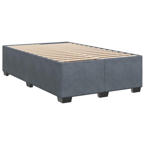 Łóżko Box Spring z materacem i LED ciemnoszary 120 x 200 cm