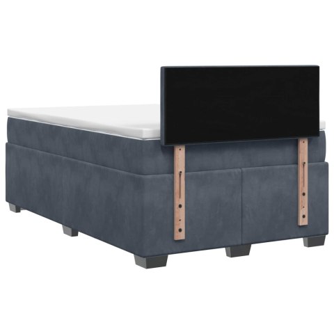 Łóżko Box Spring z materacem i LED ciemnoszary 120 x 200 cm