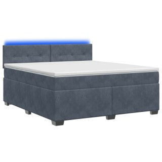 Łóżko Box Spring z materacem i LED ciemnoszary 140 x 190 cm