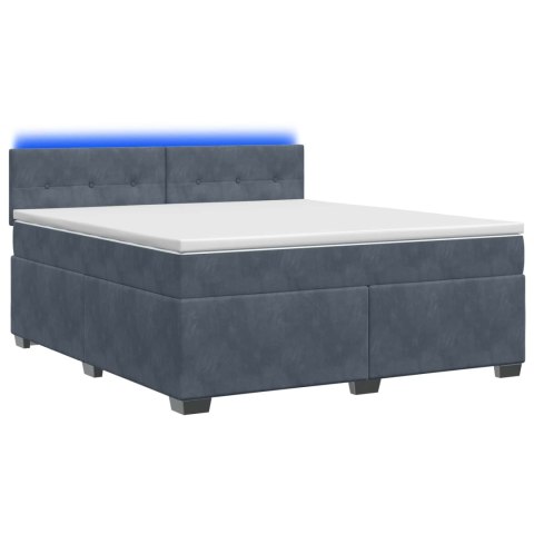 Łóżko Box Spring z materacem i LED ciemnoszary 140 x 190 cm