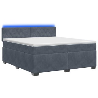 Łóżko Box Spring z materacem i LED ciemnoszary 160 x 200 cm