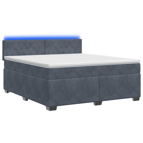 Łóżko Box Spring z materacem i LED ciemnoszary 160 x 200 cm