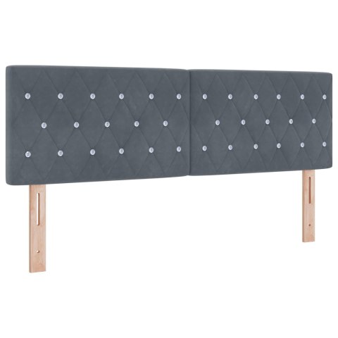 Łóżko Box Spring z materacem i LED ciemnoszary 160 x 200 cm