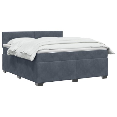 Łóżko Box Spring z materacem i LED ciemnoszary 180 x 200 cm