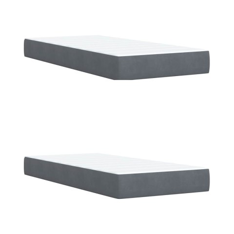 Łóżko Box Spring z materacem i LED ciemnoszary 200 x 200 cm