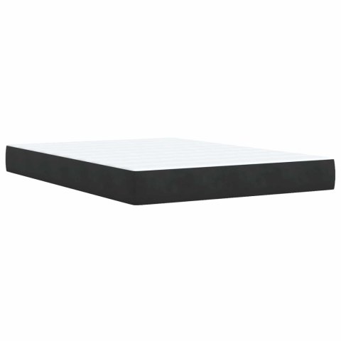 Łóżko z pojemnikiem i materacem LED Czarny 140 x 190 cm Welur