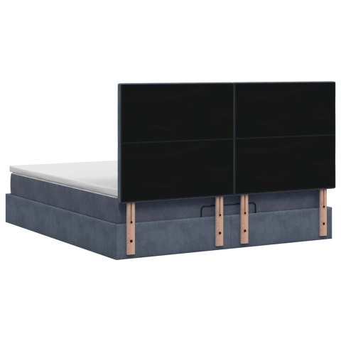 Łóżko z pojemnikiem i materacem LED ciemnoszary 140 x 190 cm