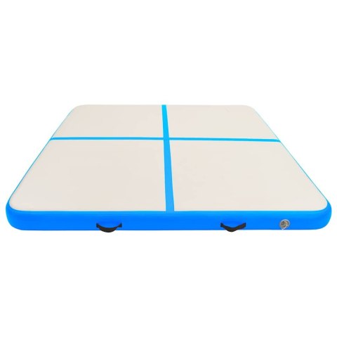 Mata gimnastyczna z pompką, 200x100x10 cm, PVC, niebieska