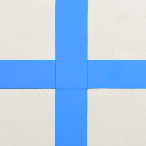 Mata gimnastyczna z pompką, 200x100x10 cm, PVC, niebieska