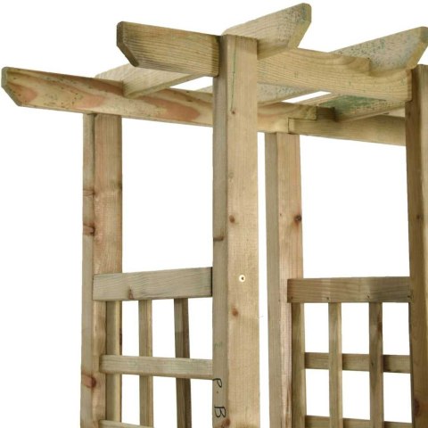 VidaXL Pergola z ławką i donicami, impregnowane drewno sosnowe