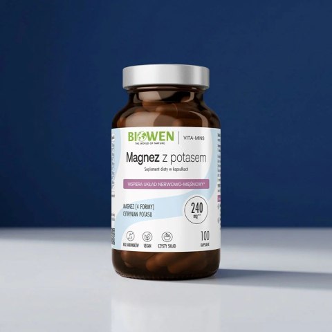 BIOWEN Magnez 4X z Potasem - 100kaps.
