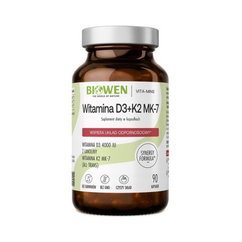 BIOWEN Witaminy D3+K2MK7 w kapsułkach - 90kaps.