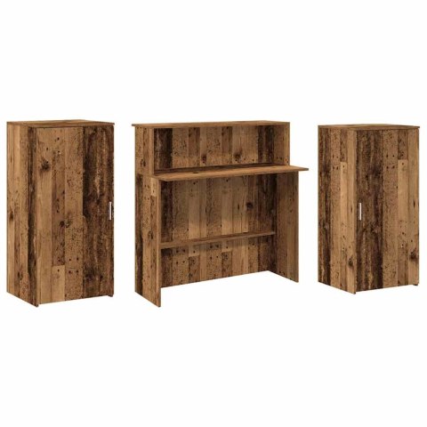 Biurko recepcyjne Stare drewno 200x50x103,5 cm Drewno klejone