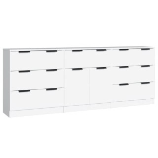 Szafki, 3 szt., białe, materiał drewnopochodny