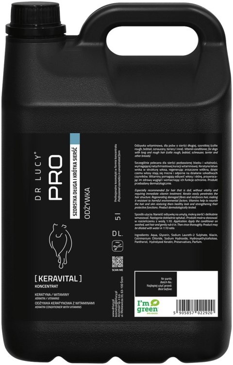 Dr Lucy - PRO KERAVITAL 5 l - keratynowo-witaminowa odżywka dla psów z długą, szorstką sierścią