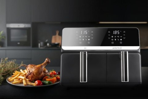 ELDOM FRYTOWNICA BEZTŁUSZCZOWA FR200 9 L,2200W, DWIE NIEZALEŻNE SZUFLADY,8 PROGRAMÓW, WYŚWIETLACZ LED, TEMP. 80°C-200°C