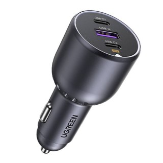 Ładowarka samochodowa UGREEN EC705 130W 2x USB-C+USB (czarna)