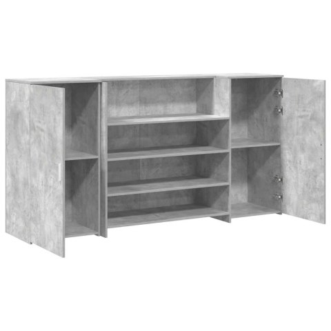 Biurko recepcyjne betonowe szare 200x50x103,5 cm drewno klejone