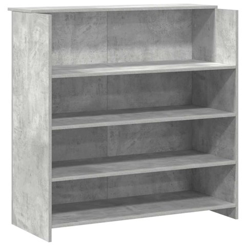 Biurko recepcyjne betonowe szare 200x50x103,5 cm drewno klejone