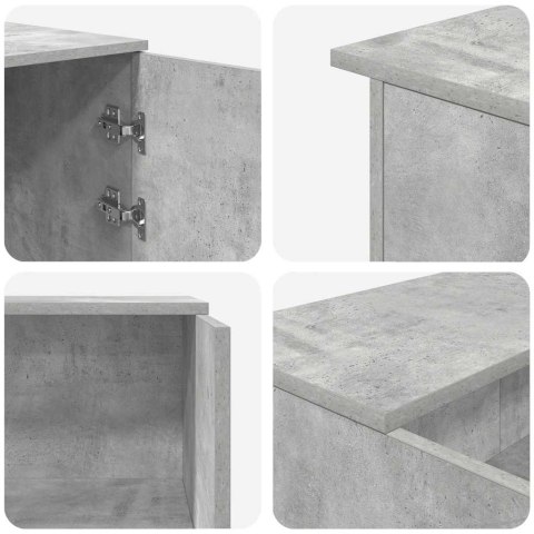 Biurko recepcyjne betonowe szare 200x50x103,5 cm drewno klejone