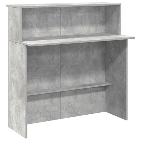Biurko recepcyjne betonowe szare 200x50x103,5 cm drewno klejone