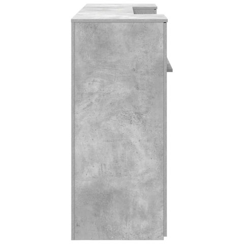 Biurko recepcyjne betonowe szare 200x50x103,5 cm drewno klejone