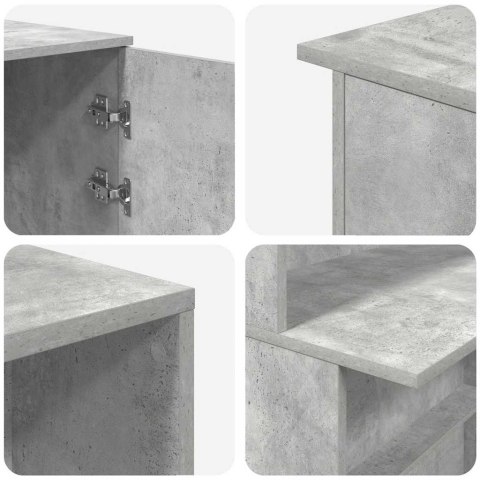 Biurko recepcyjne betonowe szare 200x50x103,5 cm drewno klejone