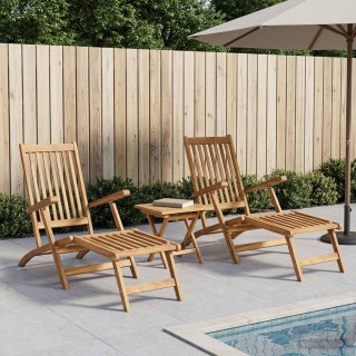 Składane krzesło ogrodowe z stolikiem 2 pcs naturalny